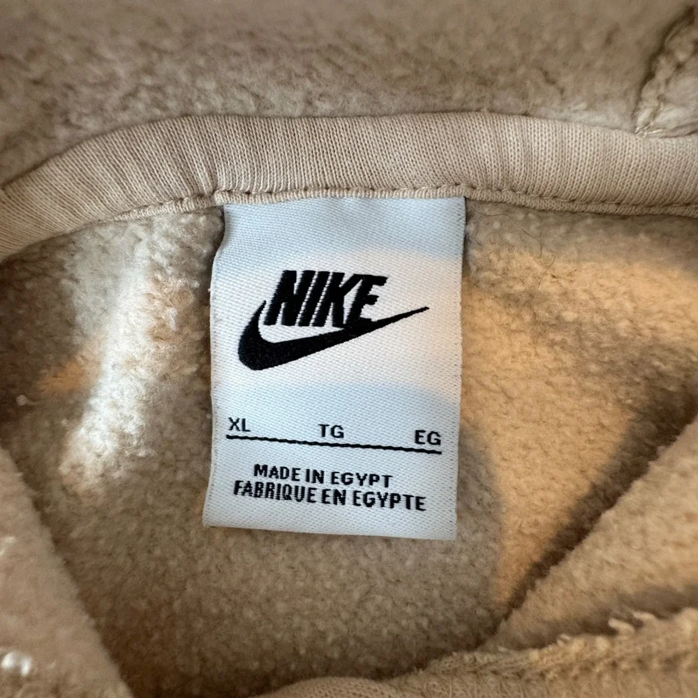 Nike Air Kids Graphic Hoodie‎ Beige Fleece Pullover Size XL